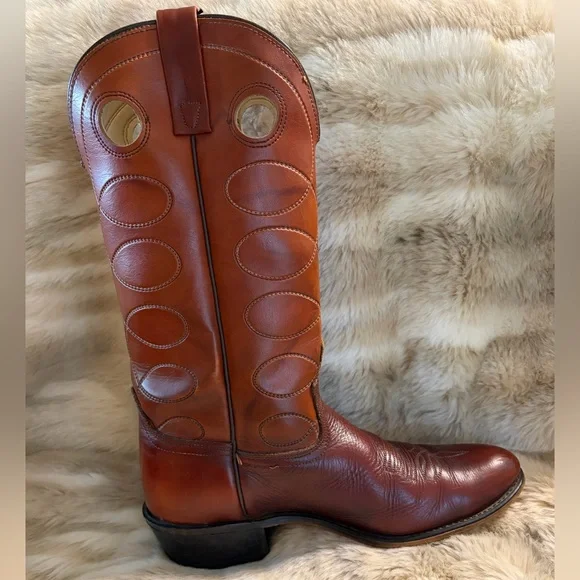 Vintage Acme Buckaroo Brown Leather Western Cowboy Boots - Picture 4 of 11